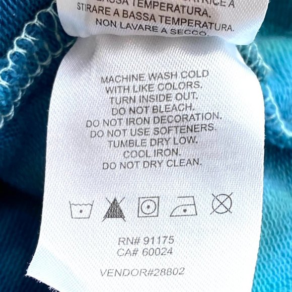 Fila Long Sleeve Crew Neck Custom Tie Dye Sweatshirt with Pockets - Picture 8 of 9